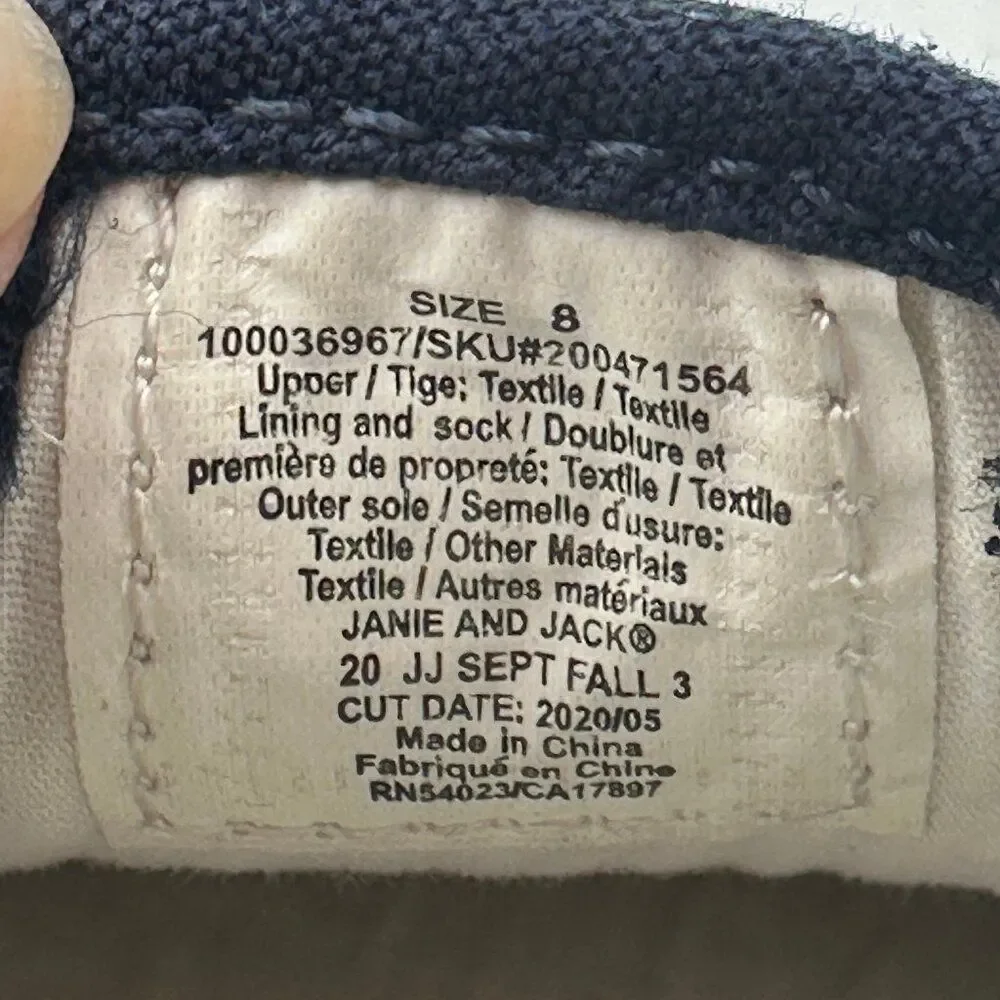 Janie and Jack Boys' Peanuts Snoopy And Woodstock Sneakers Navy Toddler Size 8